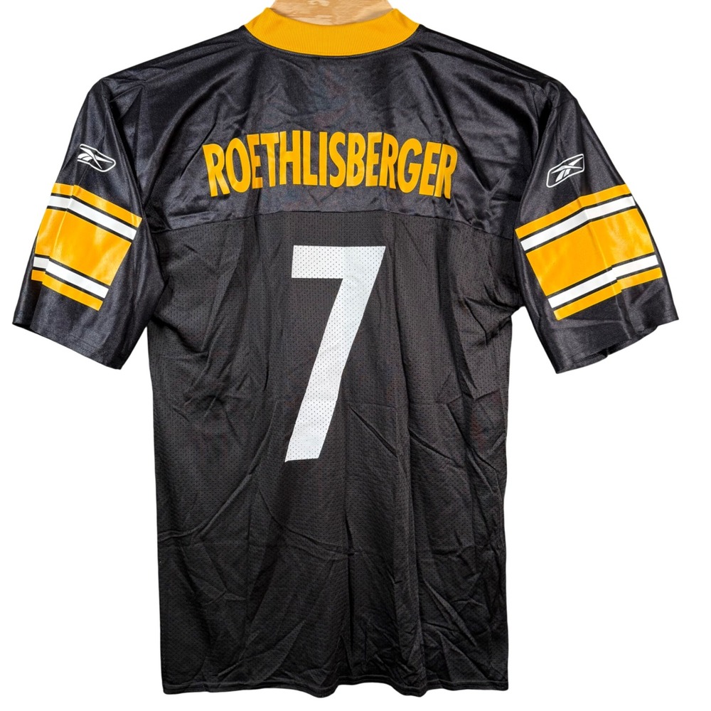 Reebok Ben Roethlisberger Jersey Mens Large Black Steelers NFL Football #7‎ Mesh